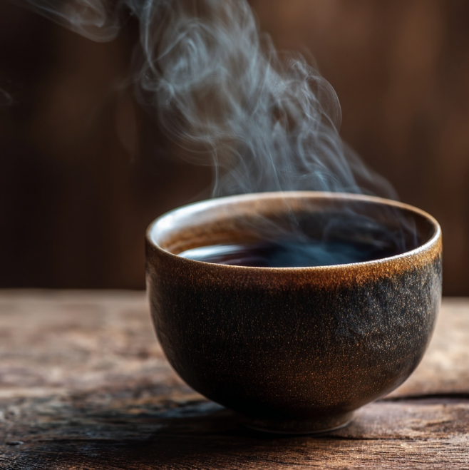 전통찻잔에 보이차