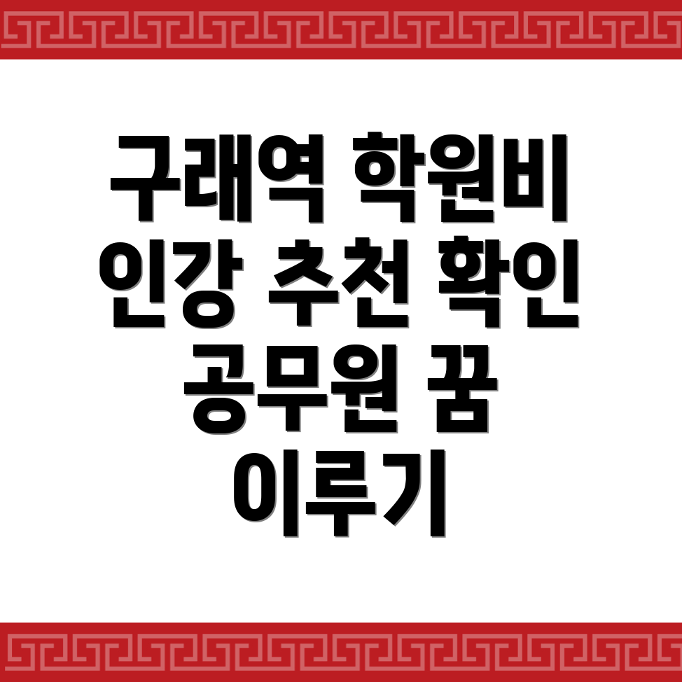 구래역 공무원 학원 비용