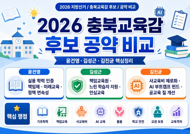 2026 충북교육감 후보 공약 비교