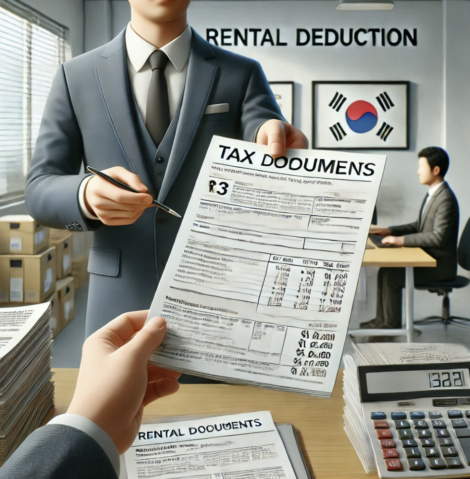 아파트 월세 세액공제를 계산하는 모습