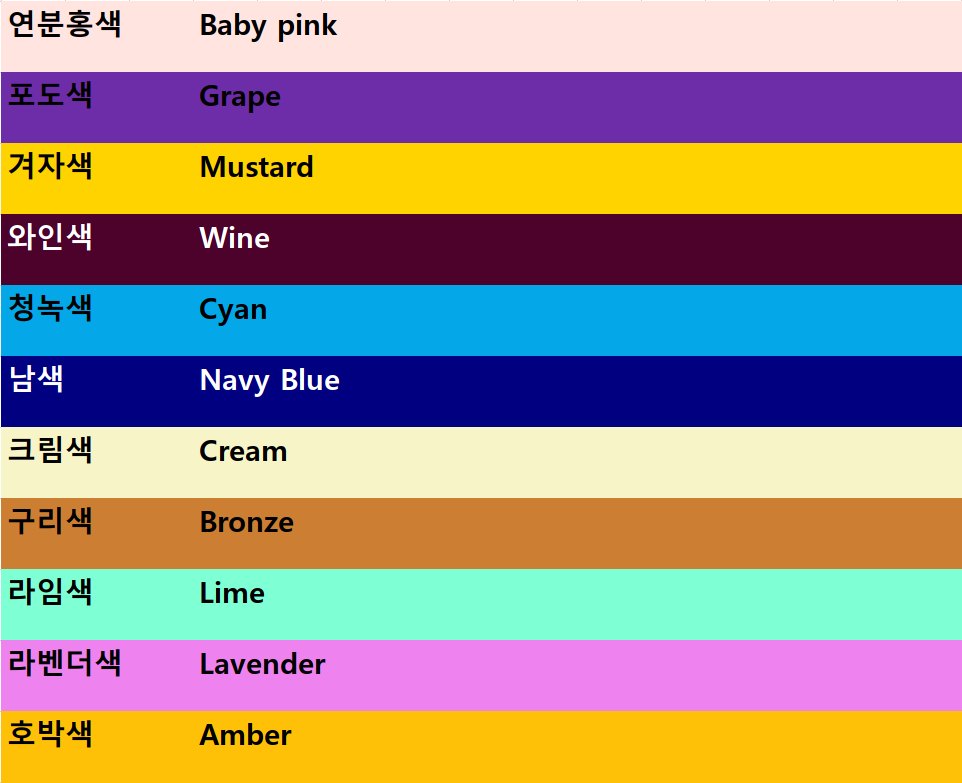 [영어 색깔] 색 표현 그외
