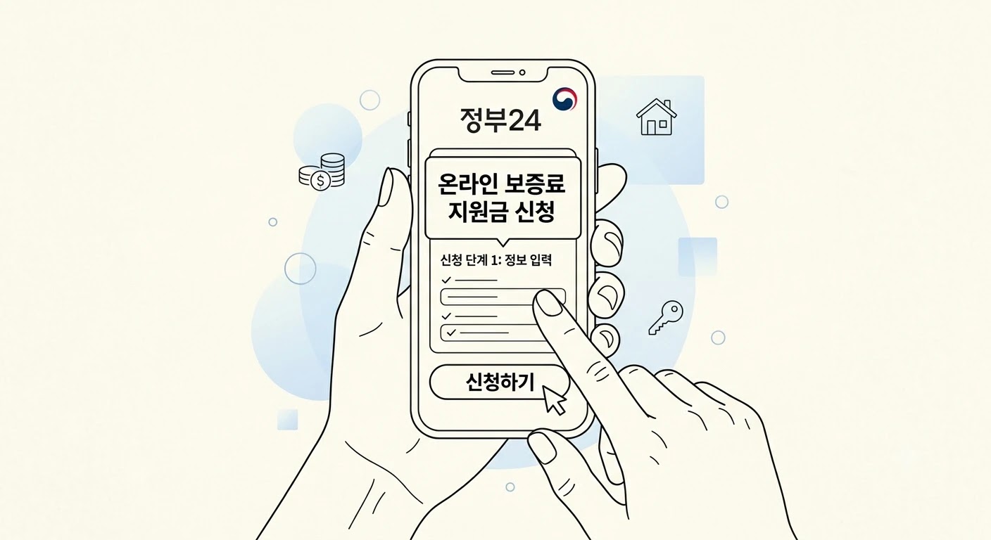 정부24 전세보증금 보증료 지원 신청 방법 모바일