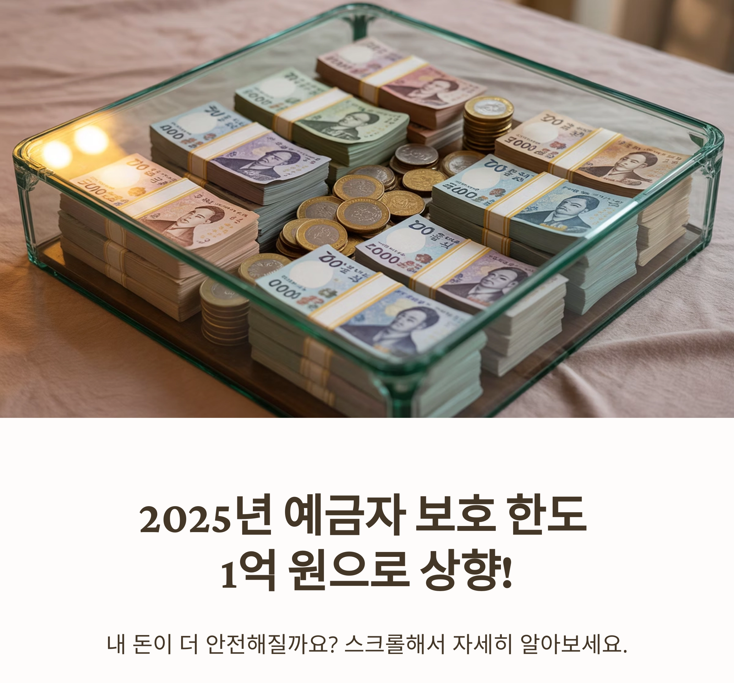 2025년 예금자 보호 한도 1억 원 상향, 무엇이 달라질까?