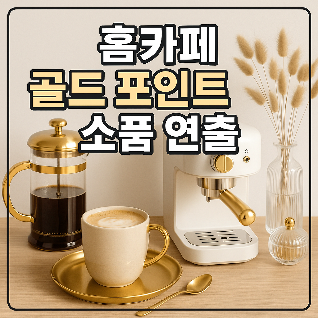 홈카페 골드 포인트 소품 연출