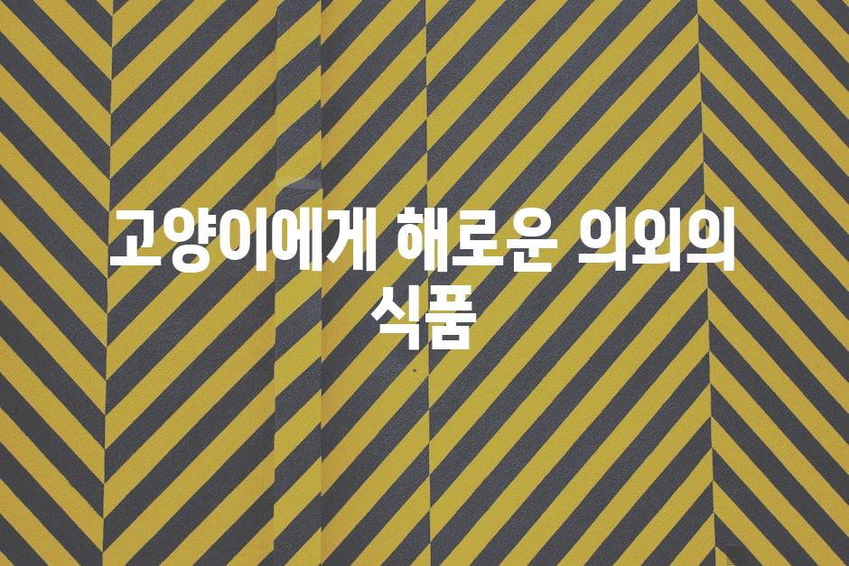 고양이에게 해로운 의외의 식품