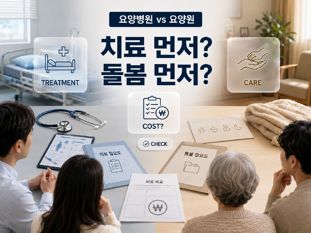 요양병원과 요양원 비용 차이, 치료와 돌봄 중 무엇이 먼저인지 보는 법
