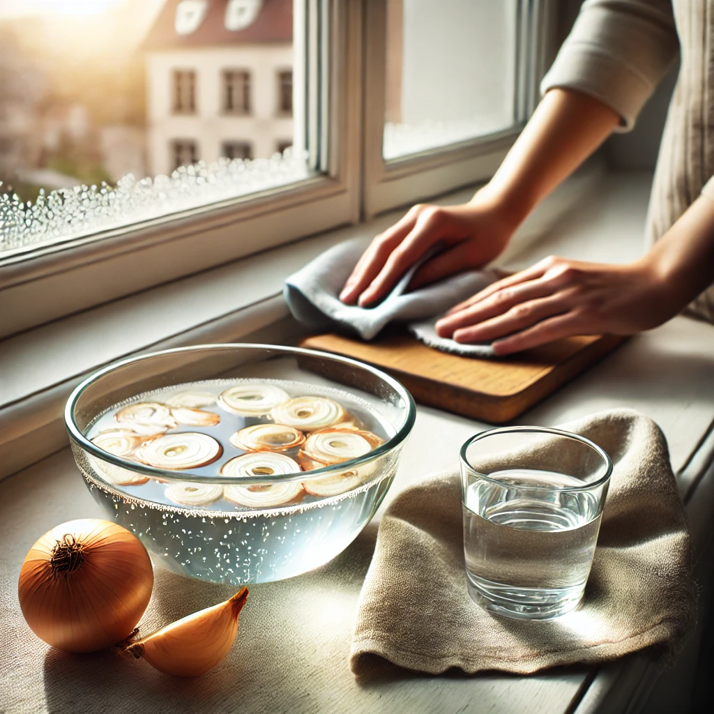 양파 껍질로 창틀 청소하기