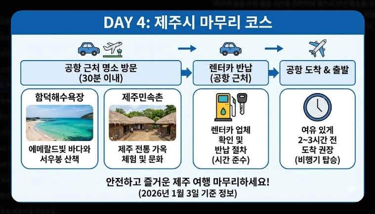제주도 겨울 여행 3박4일 일정표 완벽 가이드 2026