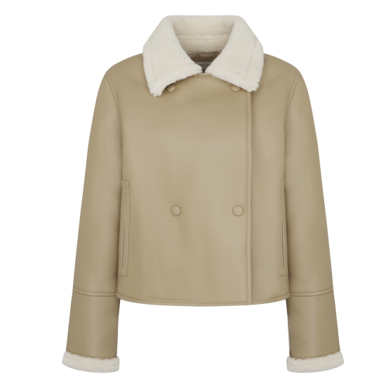 케네스레이디 더블 스냅버튼 무스탕 자켓 ETJKLK02