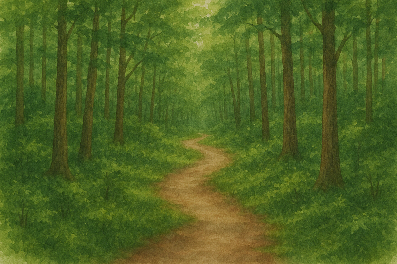 숲속의 구불구불한 오솔길