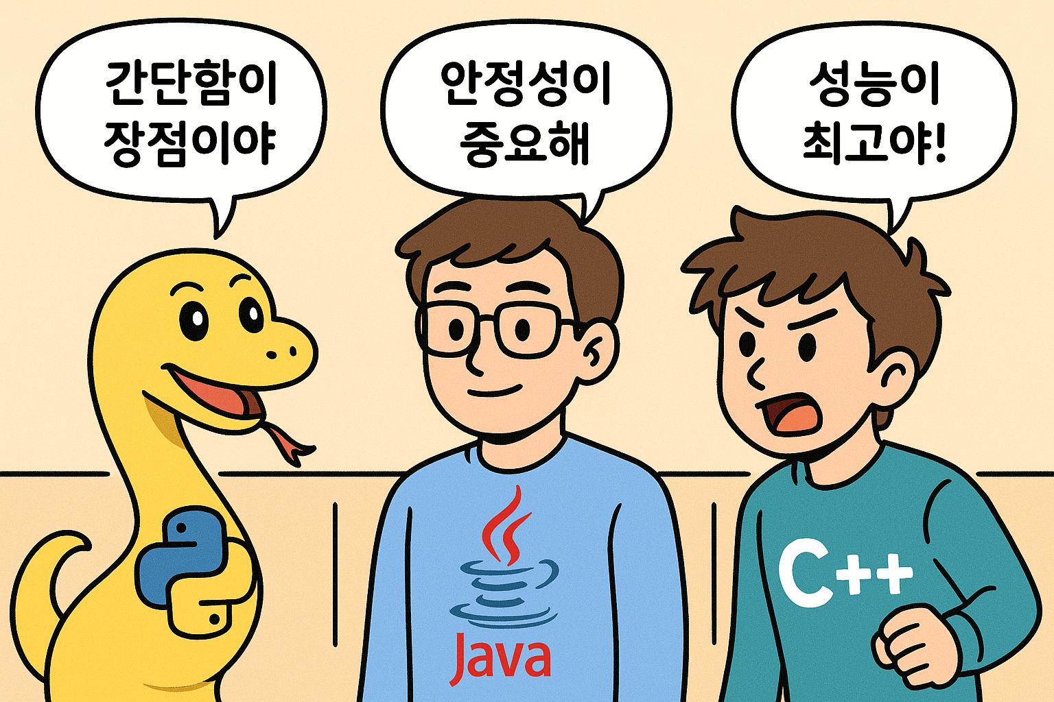 파이썬과 자바, C++의 차이점 한눈에 비교