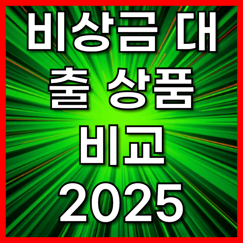 비상금 대출 상품 비교 2025
