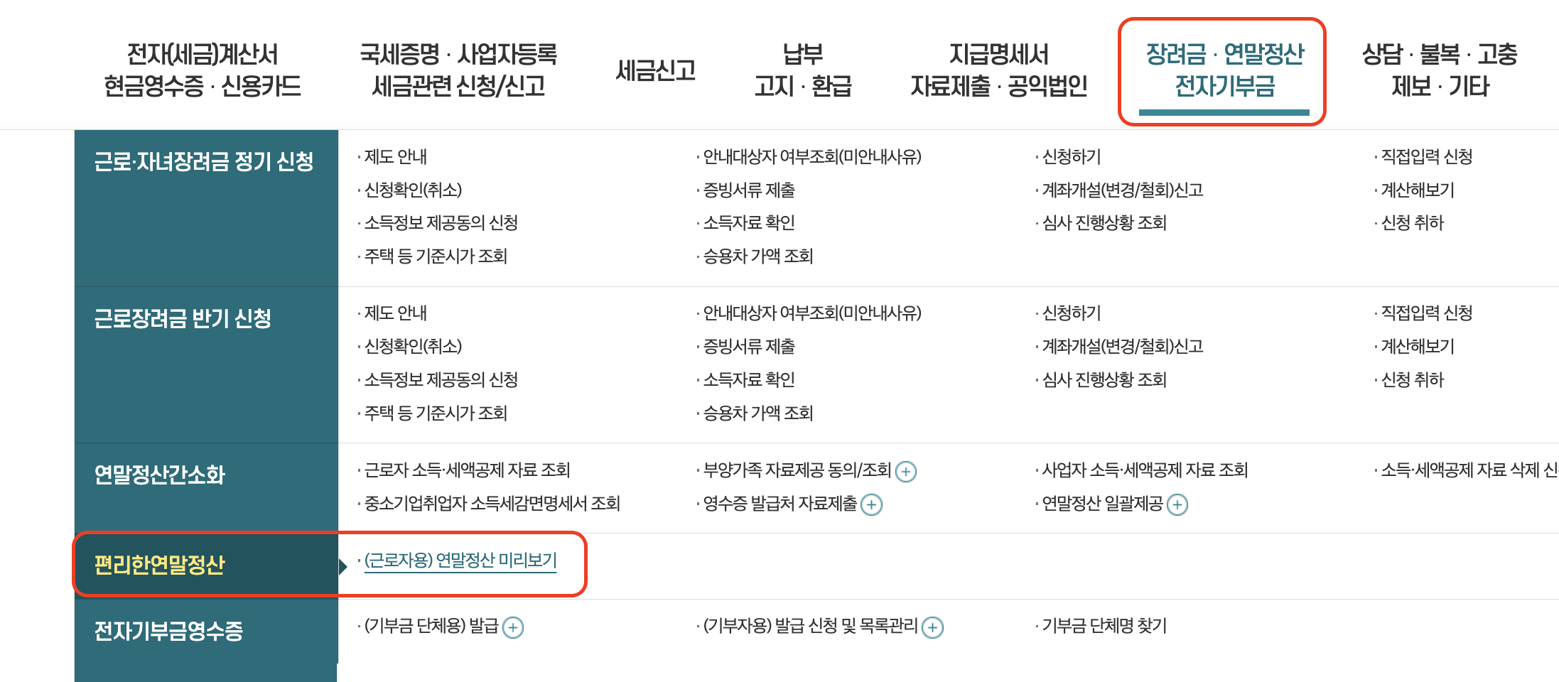 홈택스 연말정산 미리보기