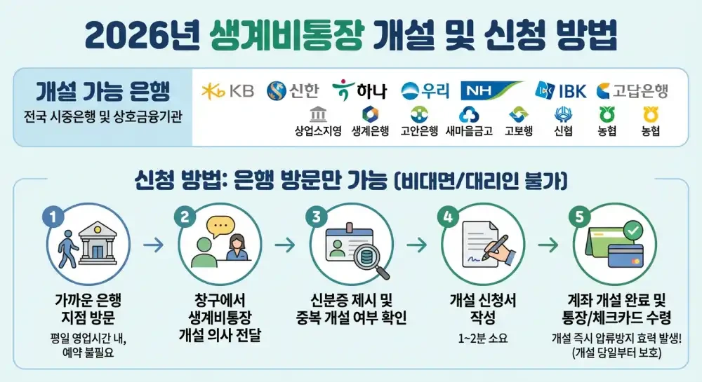 2026 압류방지 통장 은행 추천 및 개설 방법ㅣ내 소중한 생계비 지키기