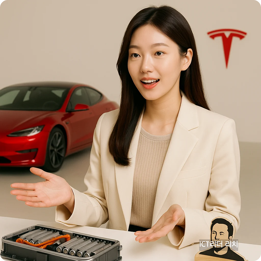 테슬라 창업 배경을 설명하는 패셔너블한 20대 여성의 자연스러운 모습