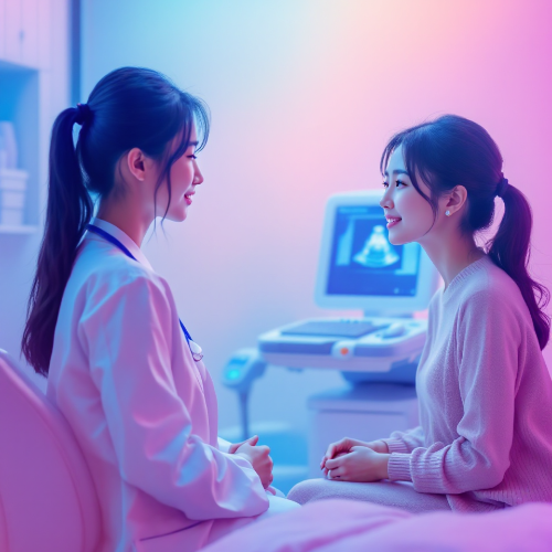 산부인과에-방문해-의사와-상담중인-여성