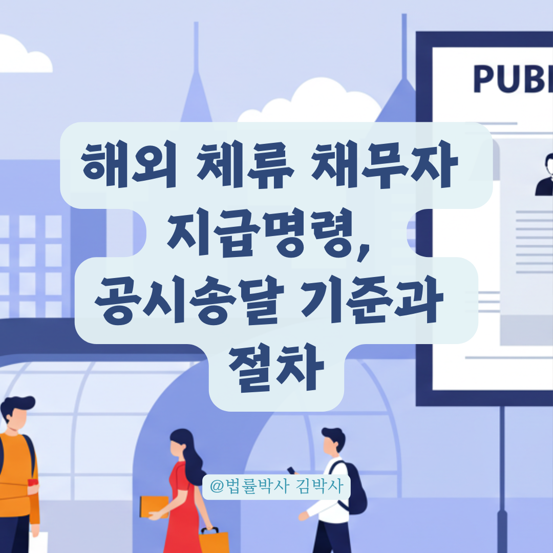 해외 체류 중인 채무자, 지급명령 공시송달로 진행할 수 있는 기준 정리.