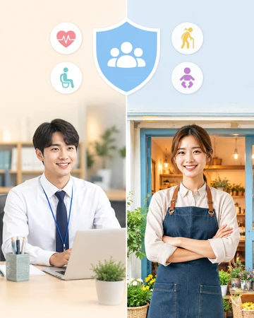 4대보험 가입 기준 비교 설명 장면1