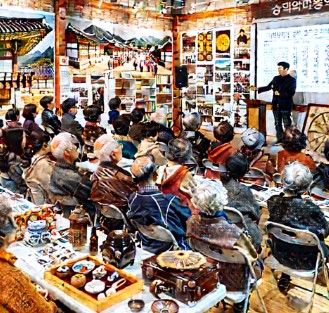 문화자원 교육을 듣고 있는 시민들의 모습