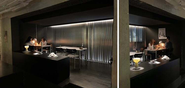 어두운 분위기의 4인 테이블