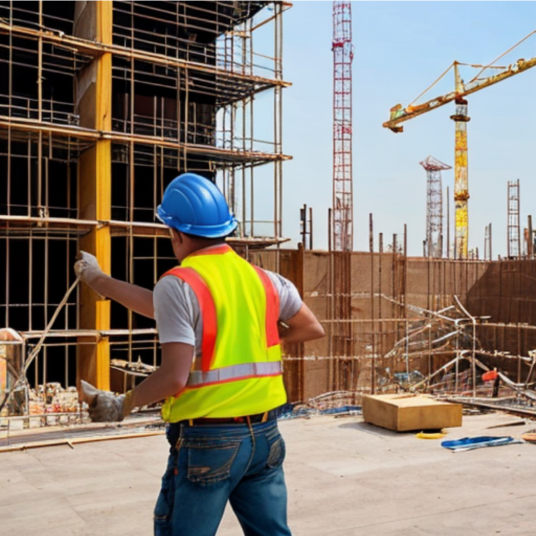 건설현장의 건설근로자의 모습