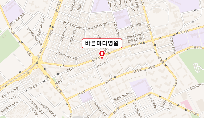 바른마디병원 위치 안내 지도 (성남 중원구 광명로 330)