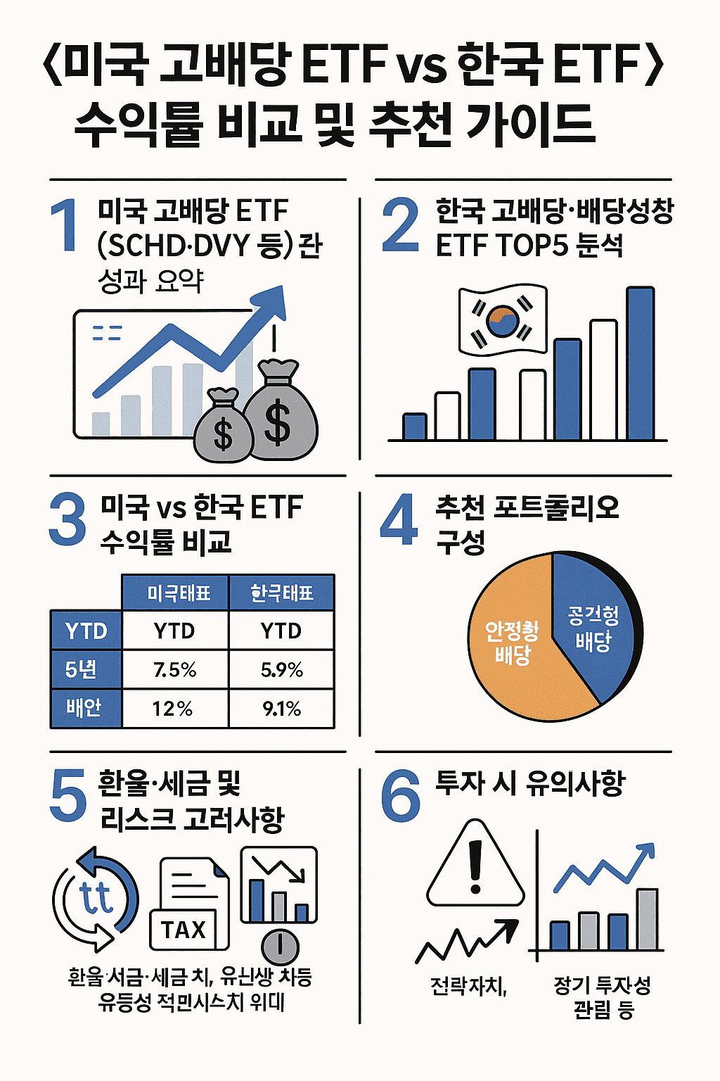 〈미국 고배당 ETF vs 한국 ETF〉: 수익률 비교 및 추천 가이드