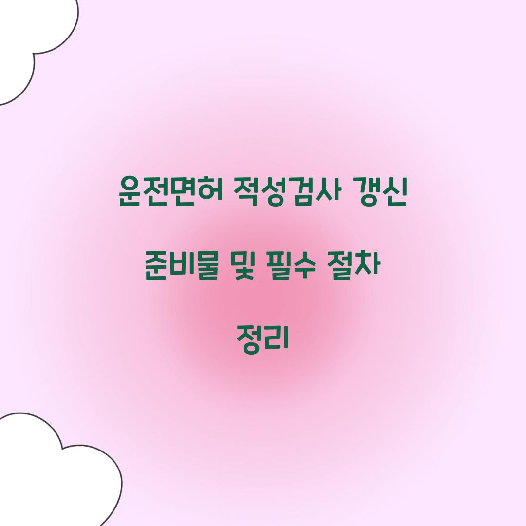 운전면허 적성검사 갱신 준비물