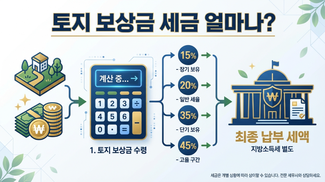 토지 보상금 세금 계산 방법 완전 정리 - 양도소득세 감면 혜택 안내