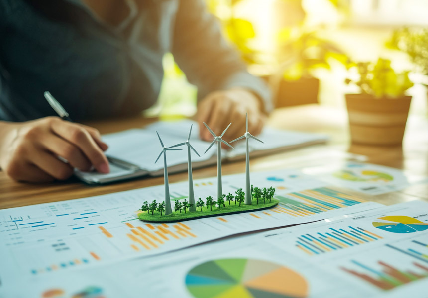 에너지 ETF 포트폴리오를 점검하는 투자자의 모습