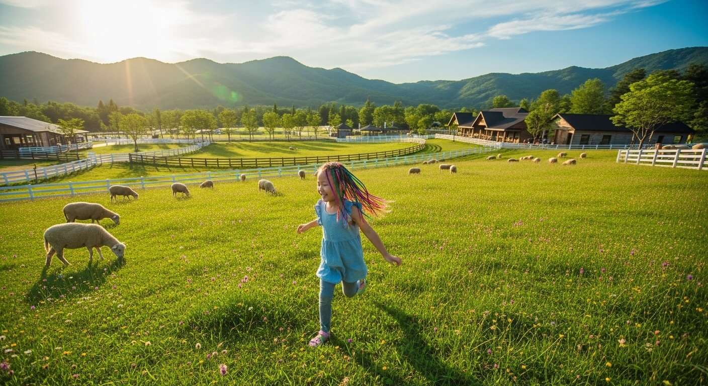 초등학교 여름방학 대관령 양떼목장