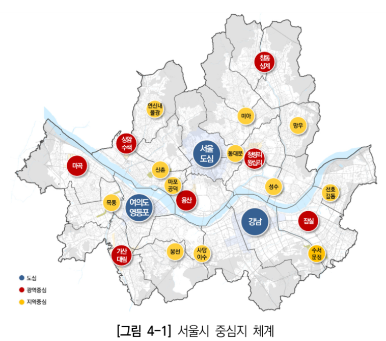 서울시 중심지 체계