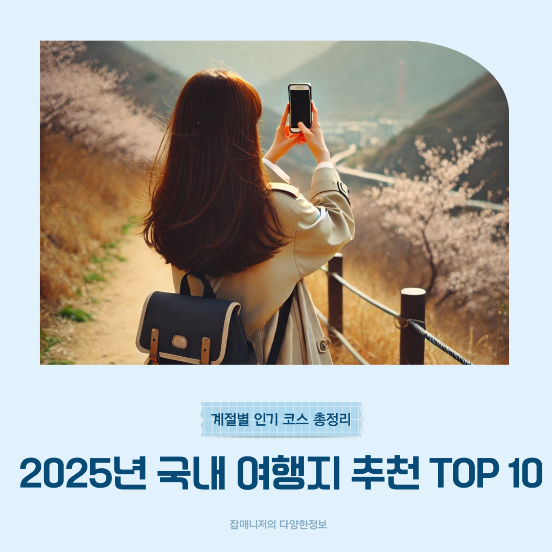 2025년 국내 여행지 추천 TOP 10: 계절별 인기 코스 총정리