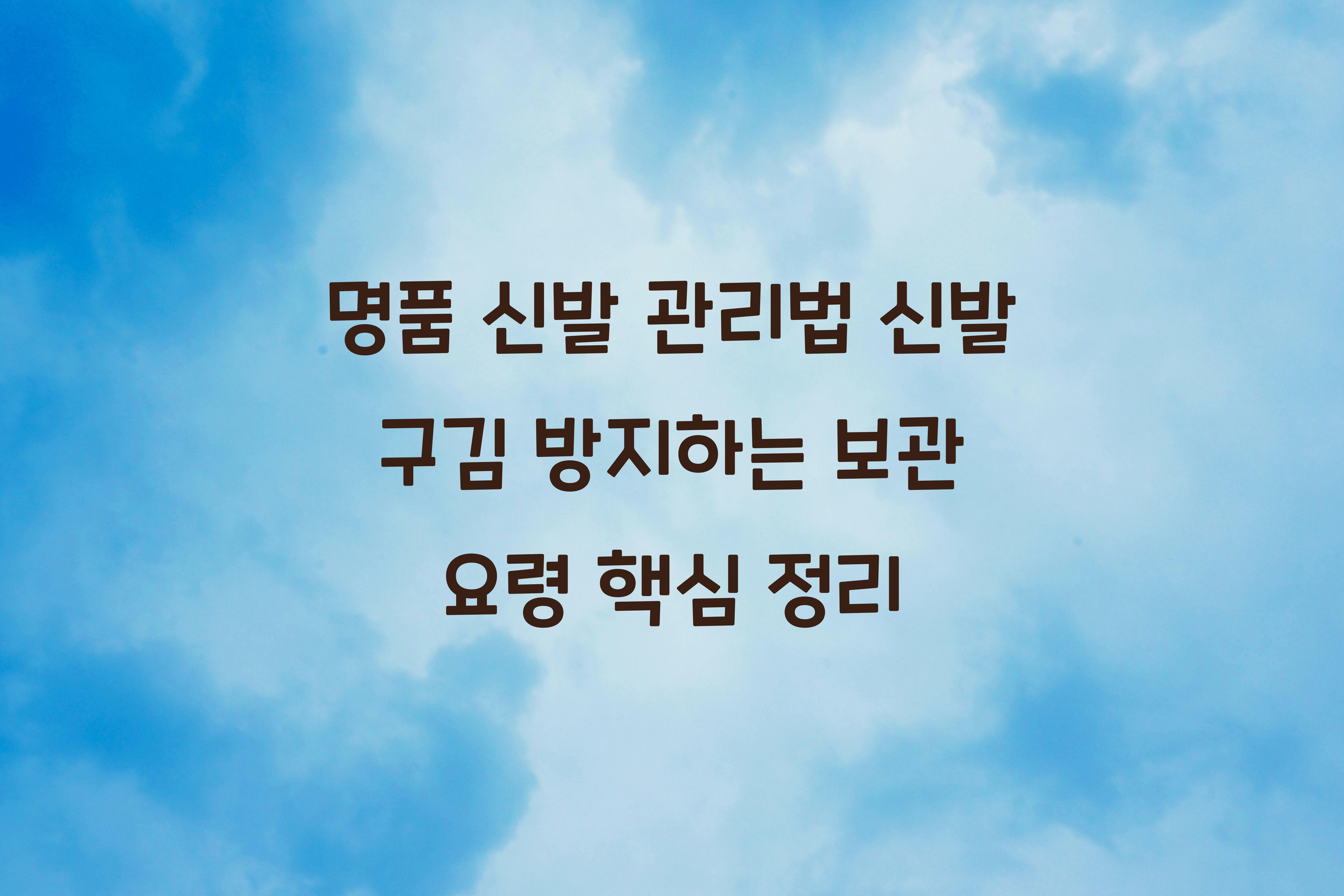 신발 구김 방지하는 보관 요령