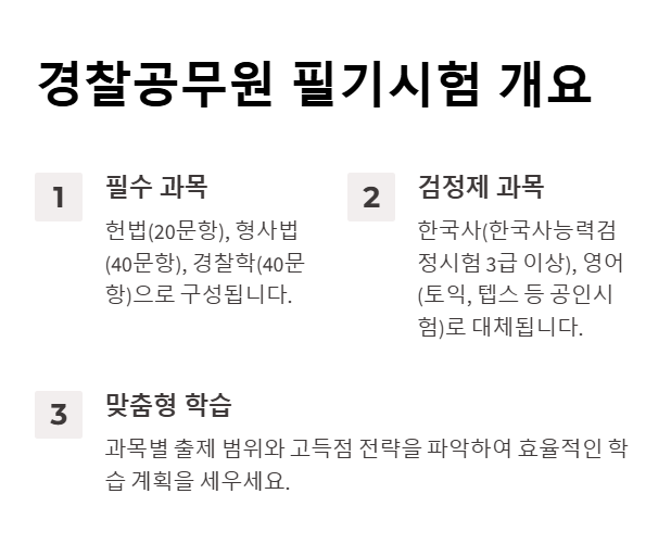 경찰공무원 필기 시험 정보