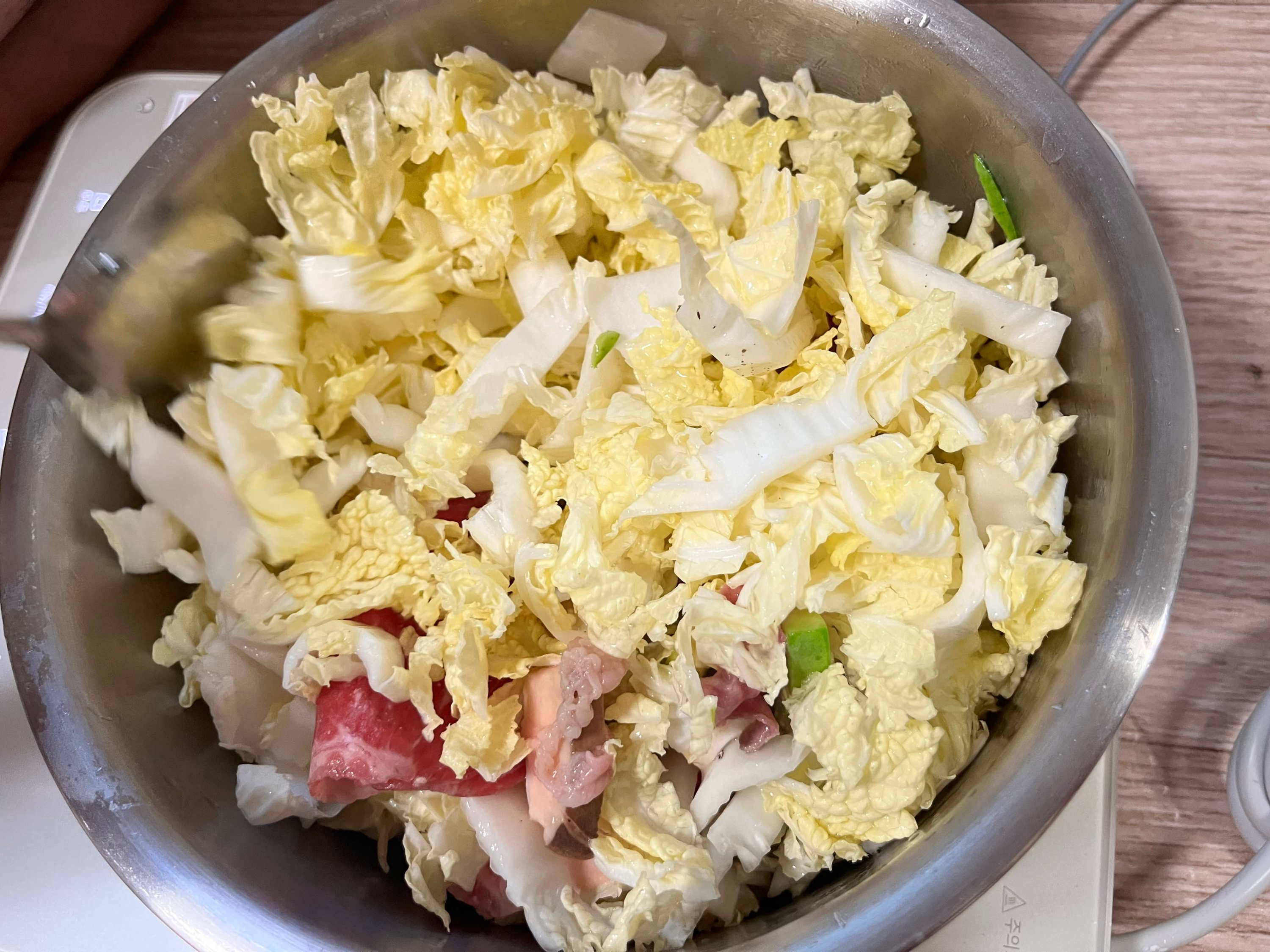 간단한 차돌 알배추 된장찌개