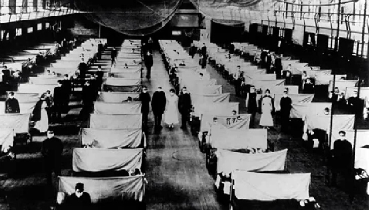 전염병 환자들을 수용하고 있는 수용소