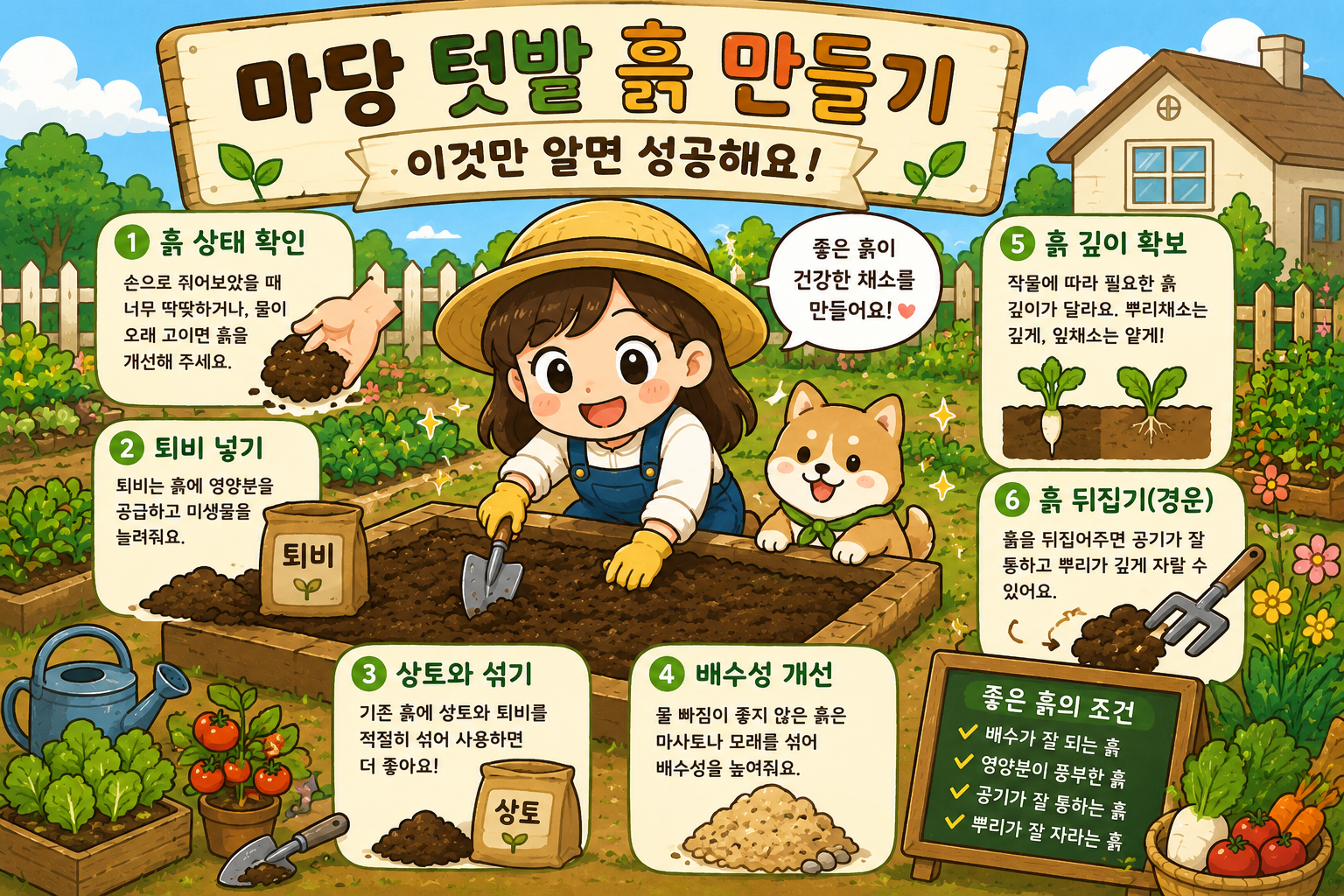 마당 텃밭 흙 만들기, 이것만 알면 성공해요