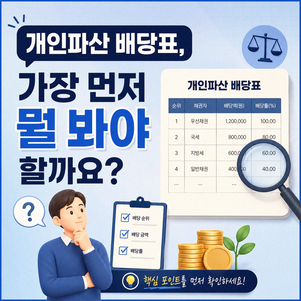 개인파산 배당표, 이것부터 확인하세요