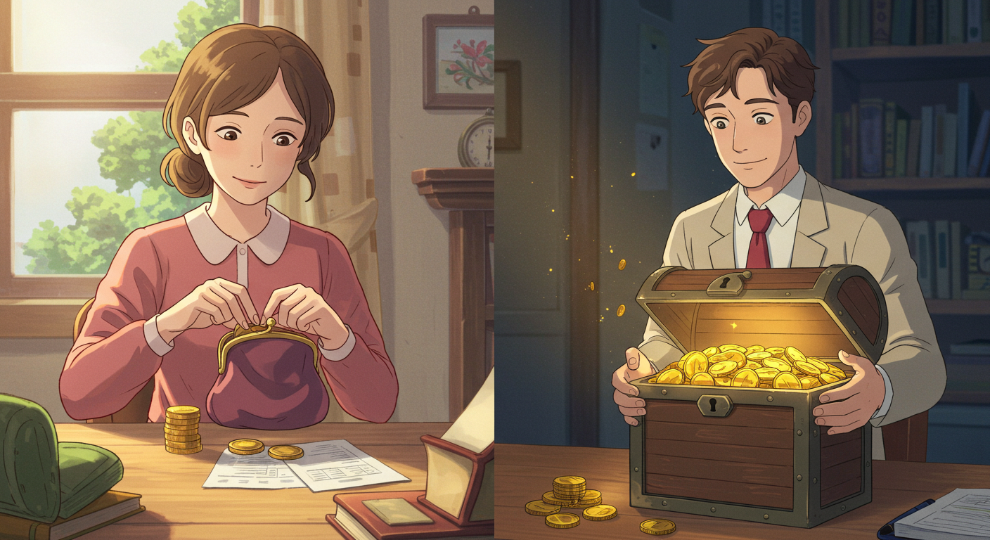 환급률이 낮은 상품과 높은 상품의 대비 이미지