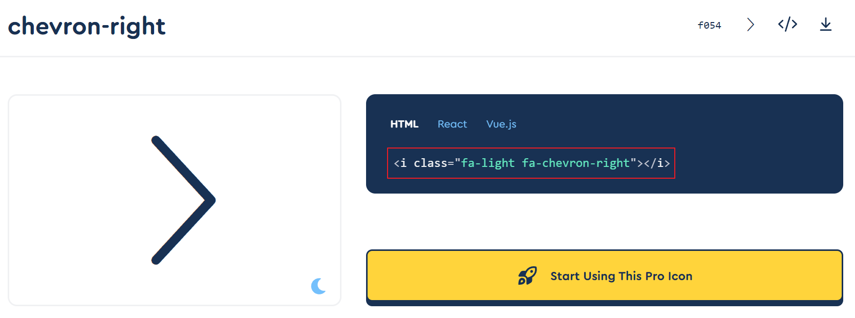 font awesome chevron-right