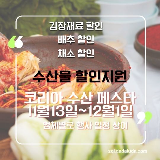 김장 재료 할인 채소 할인 배추