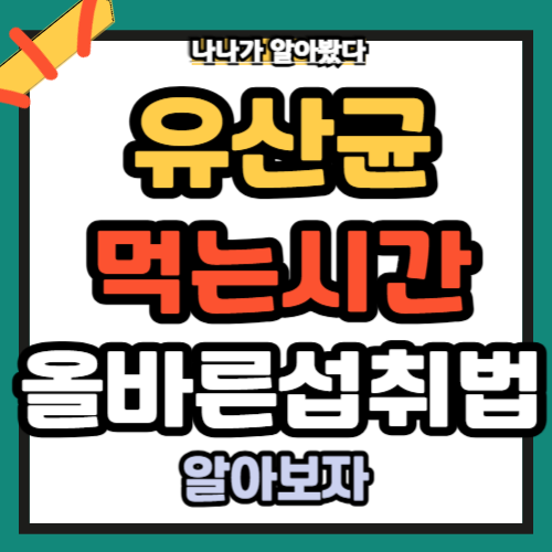 유산균먹는시간종류섭취법