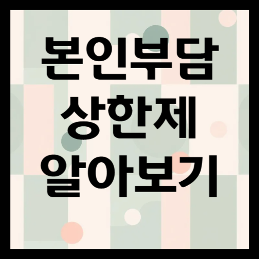 본인부담상한제 제대로 알기: 의료비 부담을 줄이는 제도