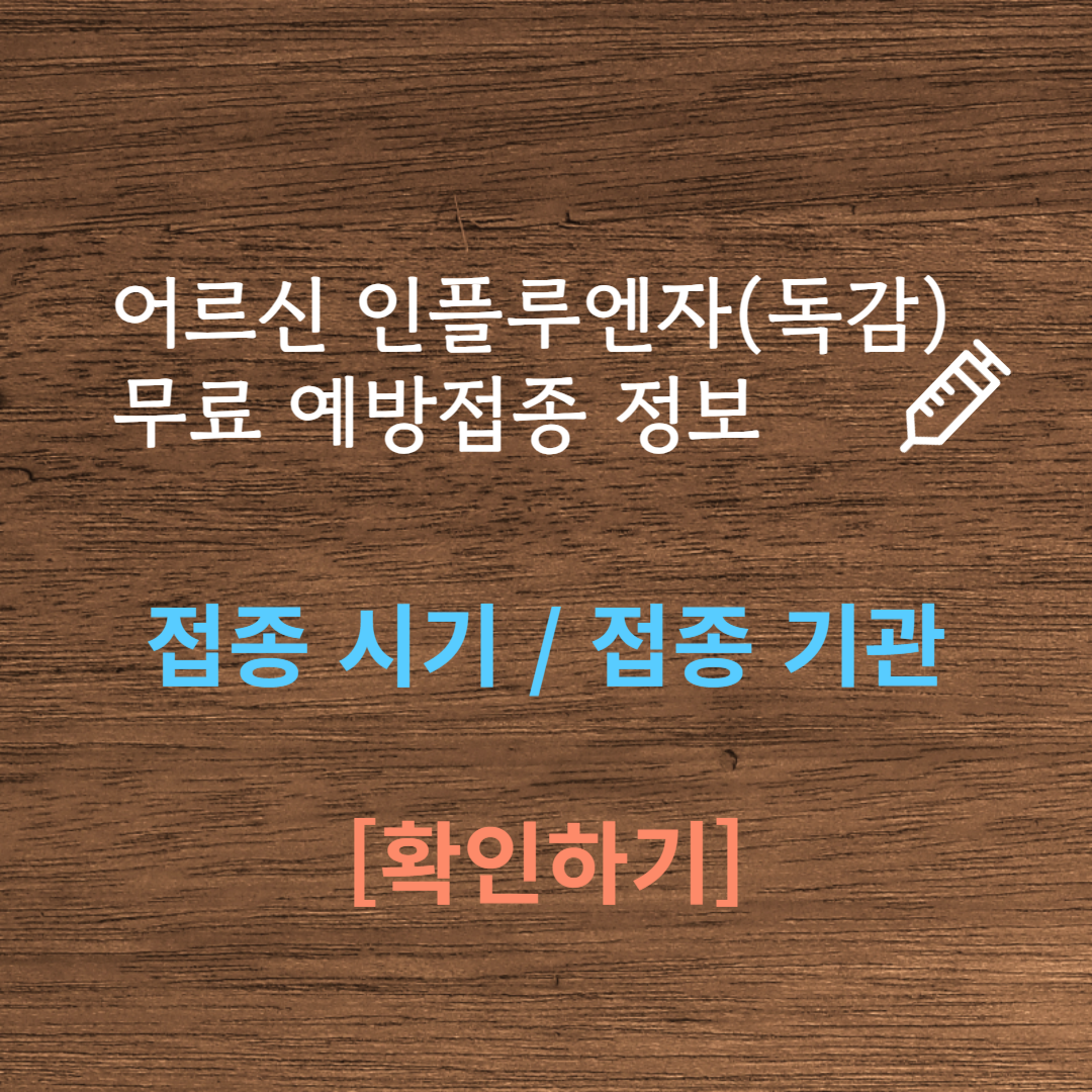 [2024 독감 예방접종] 독감 예방접종 시기(기간) / 독감 예방접종 무료 어르신 65세 이상 노인 / 독감 주사 접종 병원