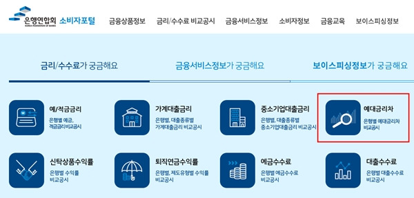 은행연합회 홈페이지 화면
