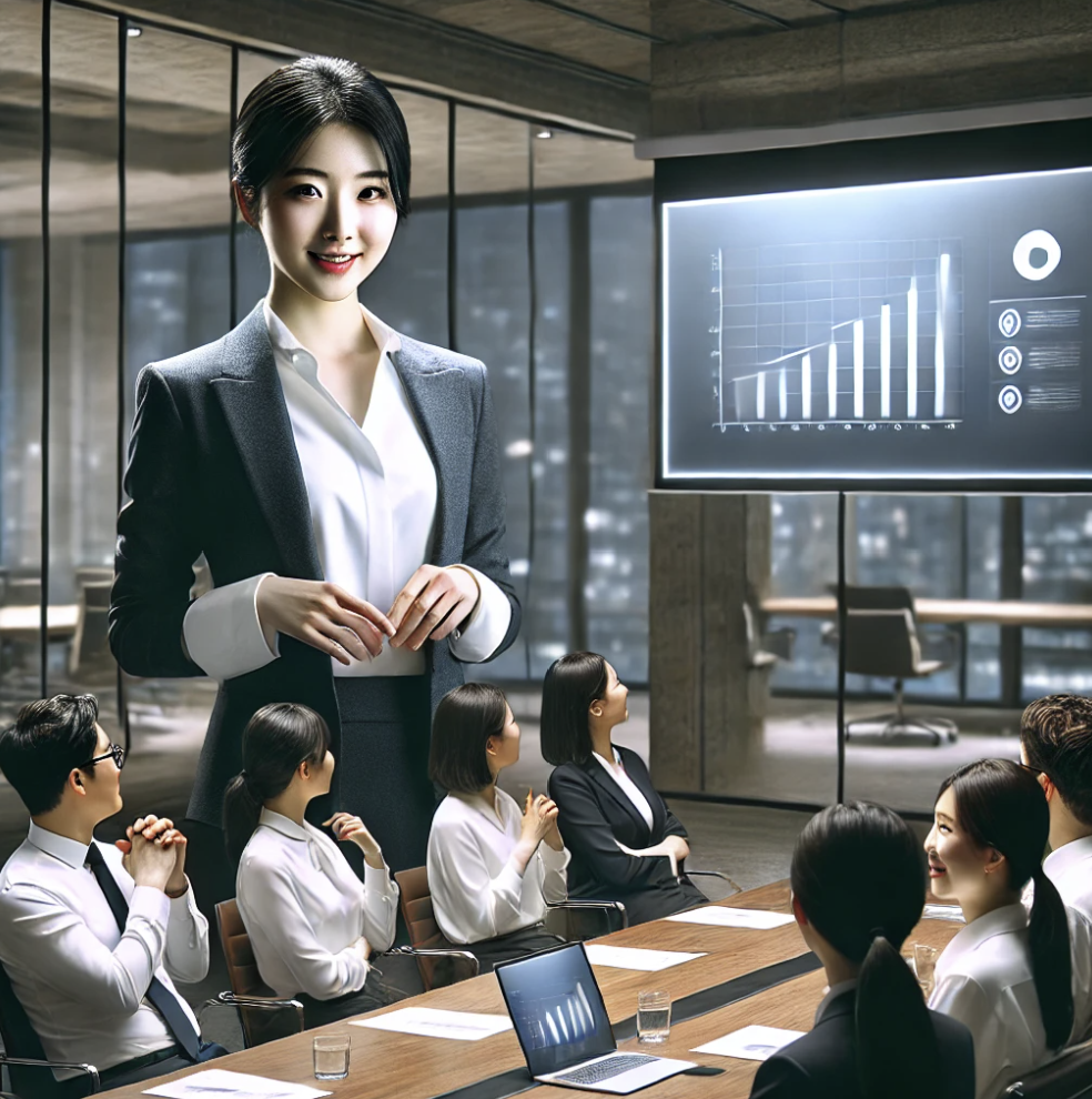 전문 강사가 강연을 진행하는 모습을 담은 이미지