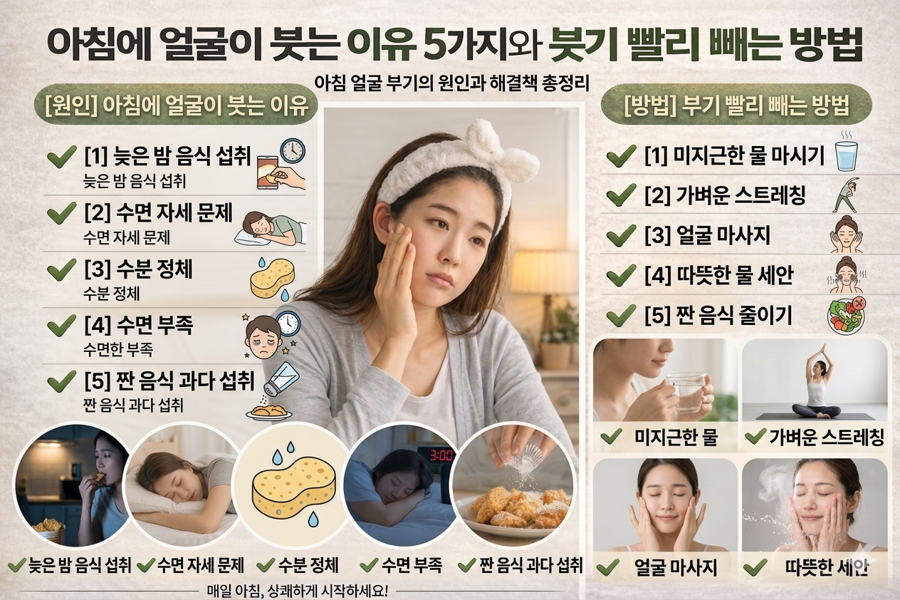 아침에 얼굴이 붓는 이유-사진