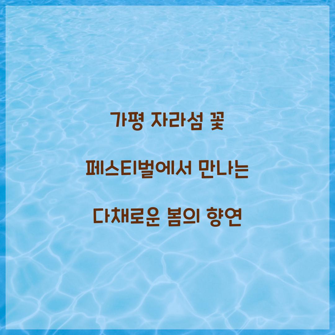 자라섬 꽃 페스티벌