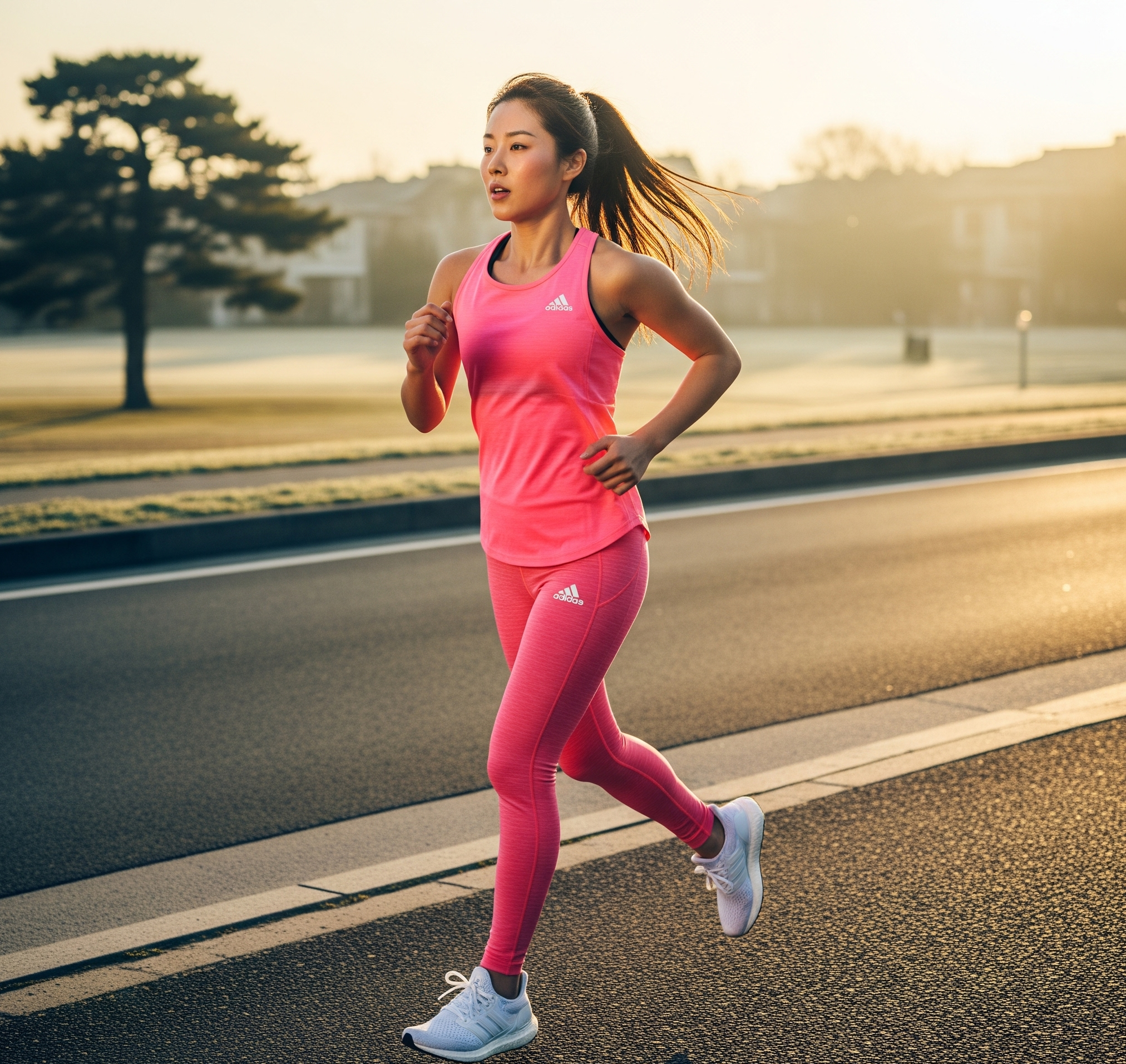 아디다스 신발을 신은 달리는 사람